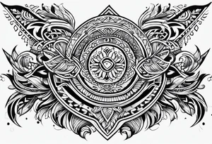 Polynesian tribal pattern forearm tattoo idea