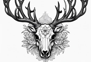 Reindeer skull tattoo idea