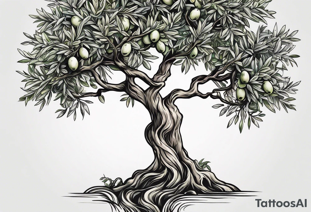 olive tree tattoo idea