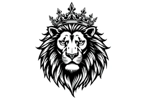 lion with crown tattoo idea