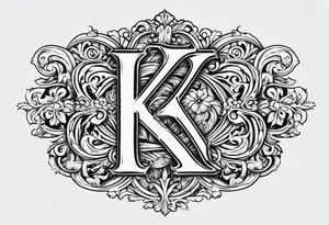 Old English Font using the letters K,A,C,B tattoo idea