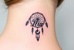 Name Nia in a  dreamcatcher tattoo idea