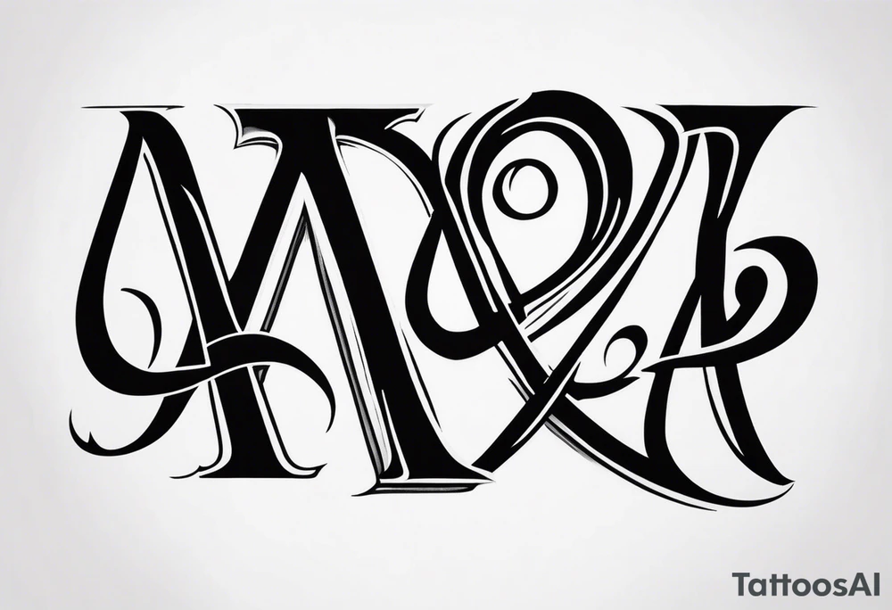 the letters A R in the middle of a ninja headband tattoo idea