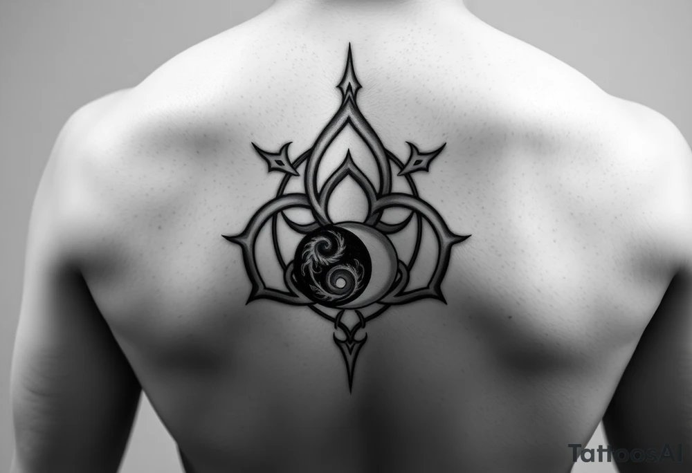 Triskelion Yin and yang arm tattoo idea
