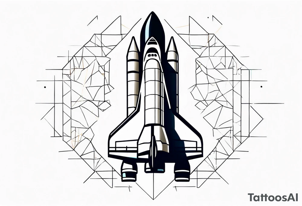 space shuttle launch within geometric shapes tattoo idea space shuttle launch within geometric shapes tattoo idea