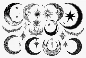 crescent moon masculine tattoo tattoo idea