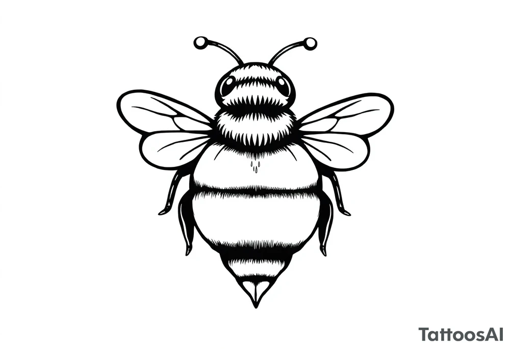 Cute bee from top angle tattoo idea