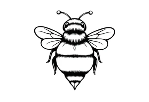 Cute bee from top angle tattoo idea