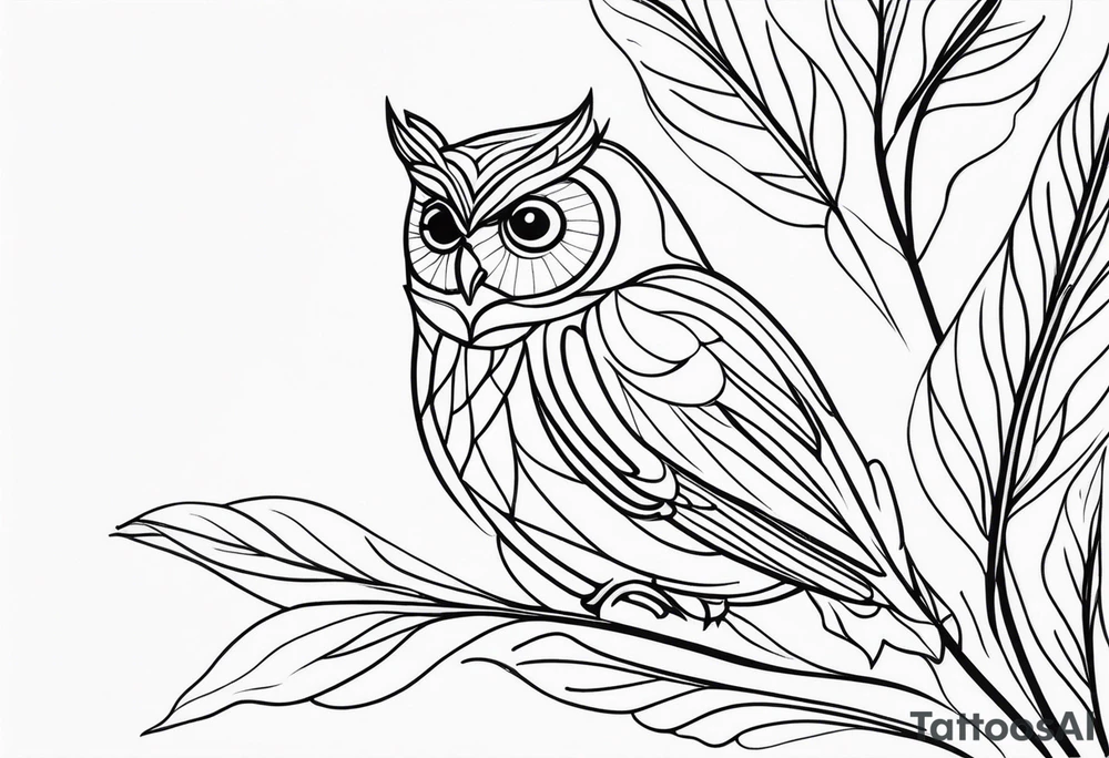 unique small feminine minimalist leaftattoo with an owl tattoo idea unique small feminine minimalist leaftattoo with an owl tattoo idea
