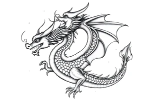 dragon number 8 positive projection, universe, phoenix tattoo idea