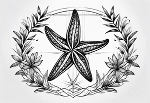 Starfish olive branch tattoo idea