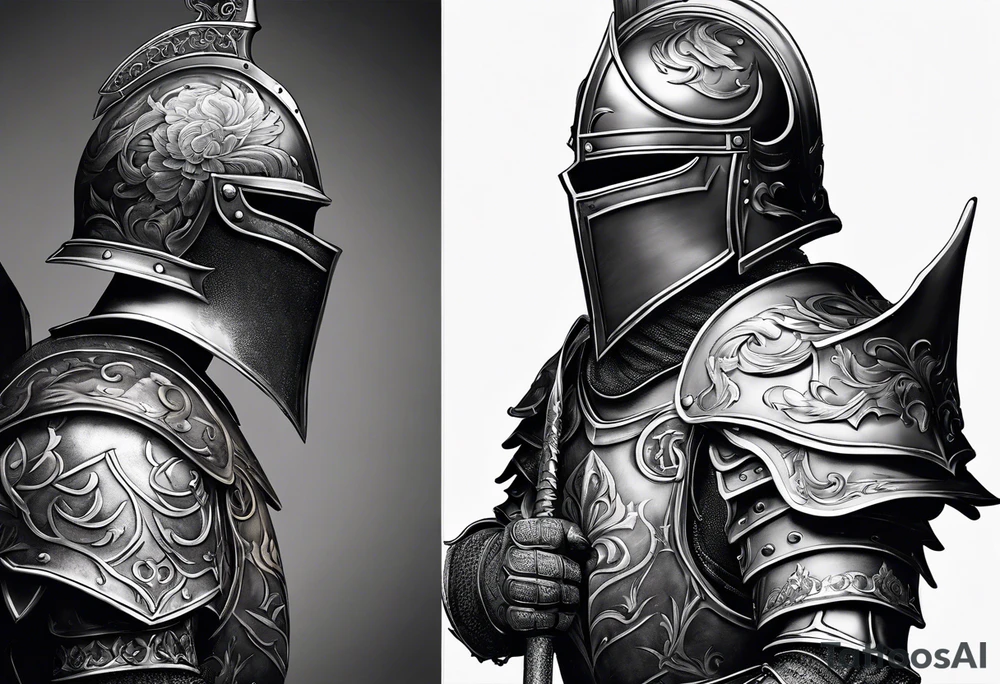 knight with heavy armor tattoo idea