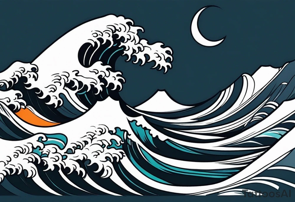 waves in ocean tattoo idea