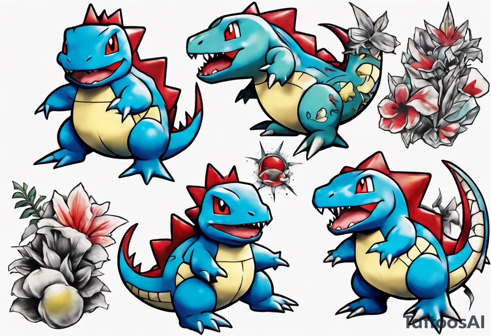 Totodile pokemon actual art tattoo idea