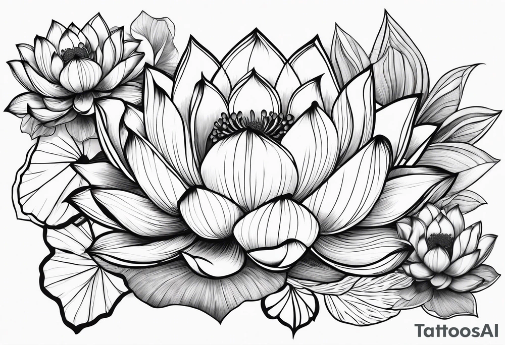 Variety of lotus flowers flash sheet tattoo idea