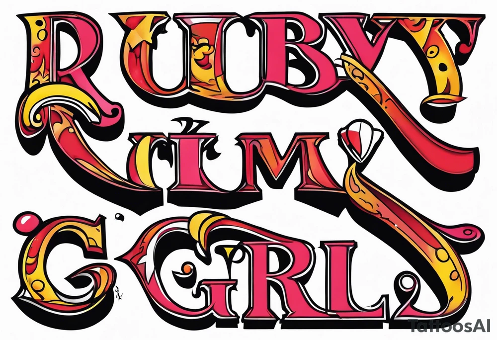 Text that says“Ruby Whitman is a stinky girl” tattoo idea