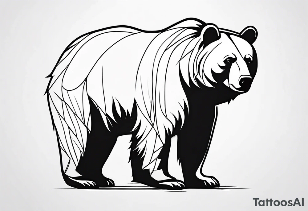 small out line of a bear tattoo idea