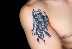 Grim reaper complex with shading tattoo idea