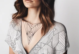 line art, geometric, minimalist tattoo idea
