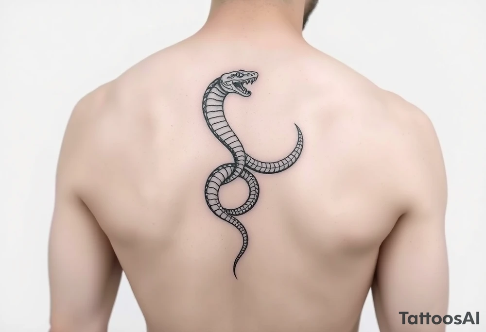 Vertical snake tattoo on arm tattoo idea