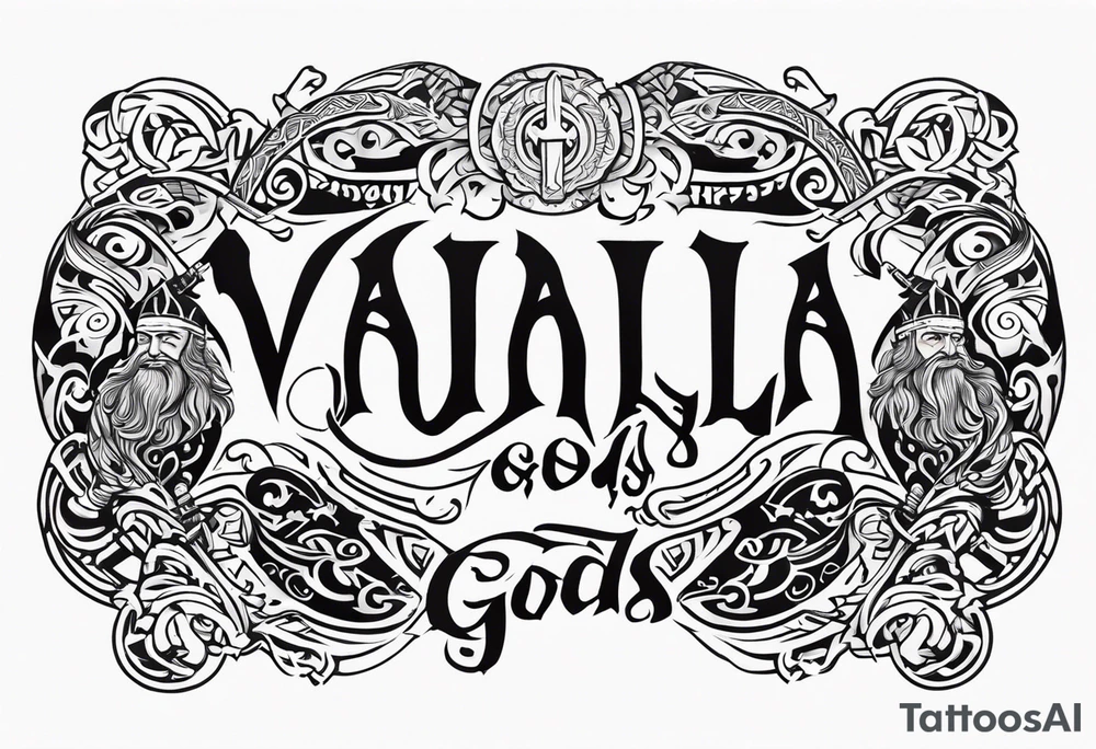 Valhalla viking gods tattoo idea