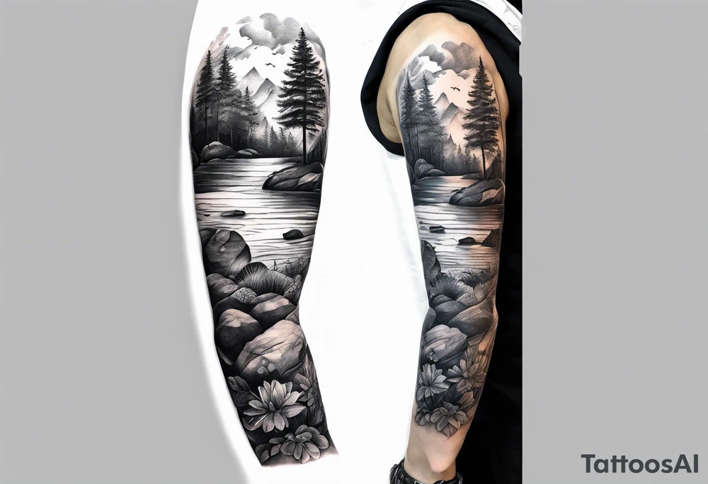 Water, nature, sleeve tattoo tattoo idea