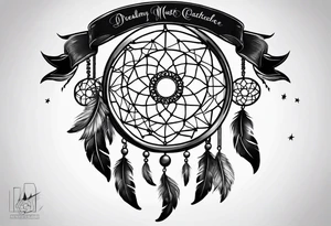 Crescent moon dreamcatcher tattoo idea