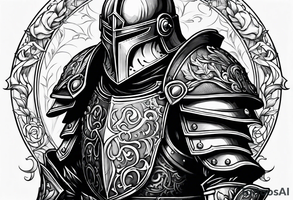knight with heavy armor tattoo idea