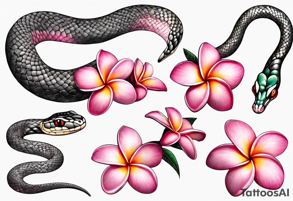 pink plumeria
snake tattoo idea