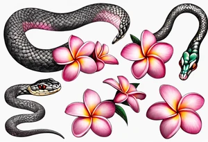 pink plumeria
snake tattoo idea