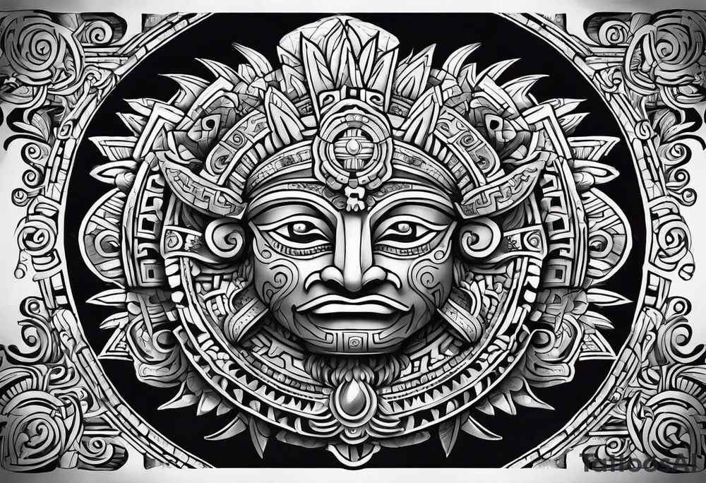 Kinich ahau Mayan sun god tattoo idea