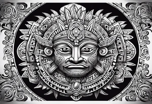 Kinich ahau Mayan sun god tattoo idea