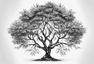 small minimalistic delicate with tree motif tattoo idea
