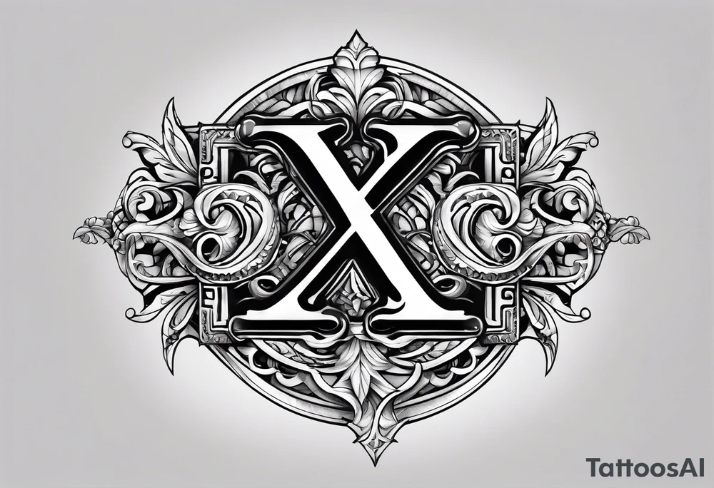 2 letters, X & I.
chain tattoo idea