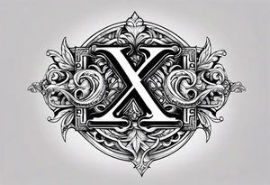 2 letters, X & I.
chain tattoo idea