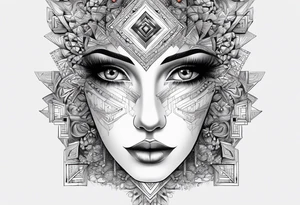 Fractal auto similar squares eyes tattoo idea