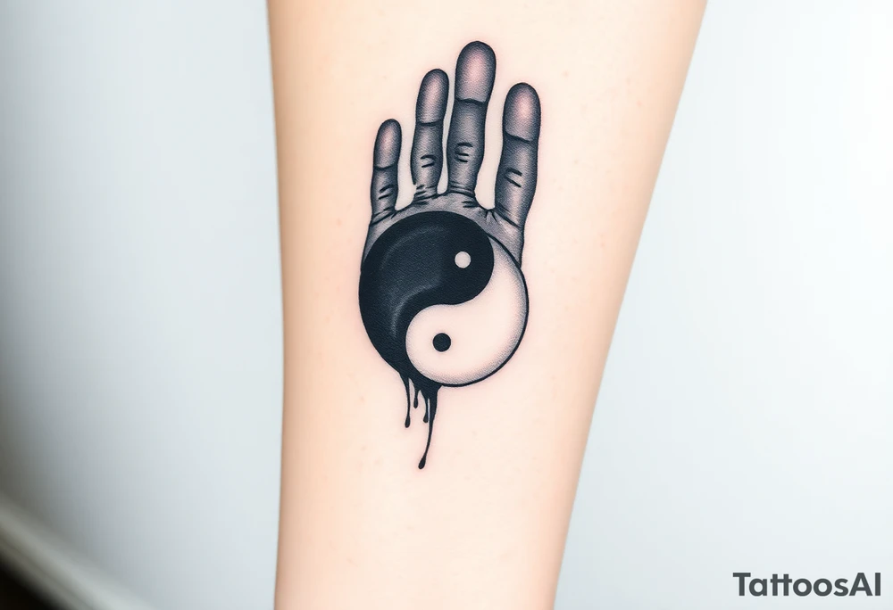 A set of black and white fingerprints forming a yin-yang symbol tattoo idea