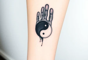 A set of black and white fingerprints forming a yin-yang symbol tattoo idea