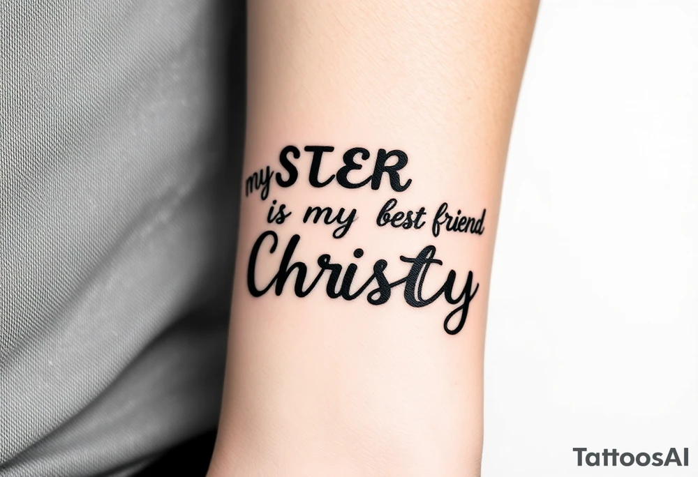 my sister is my best friend "Christy" tattoo idea