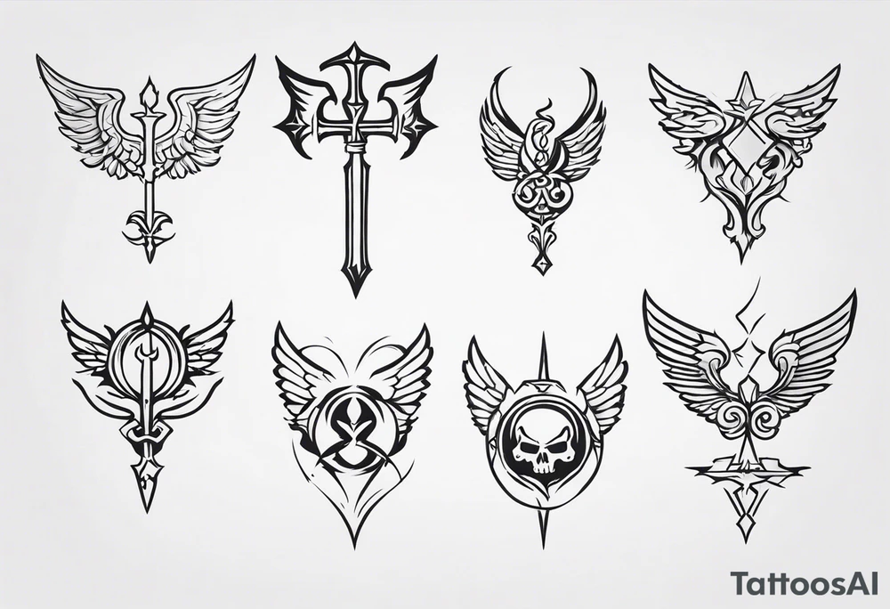 medievil symbols of angels tattoo idea