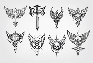 medievil symbols of angels tattoo idea