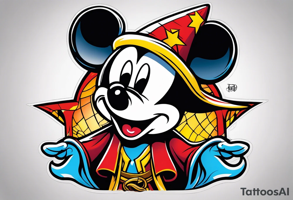 wizard mickey mouse tattoo idea