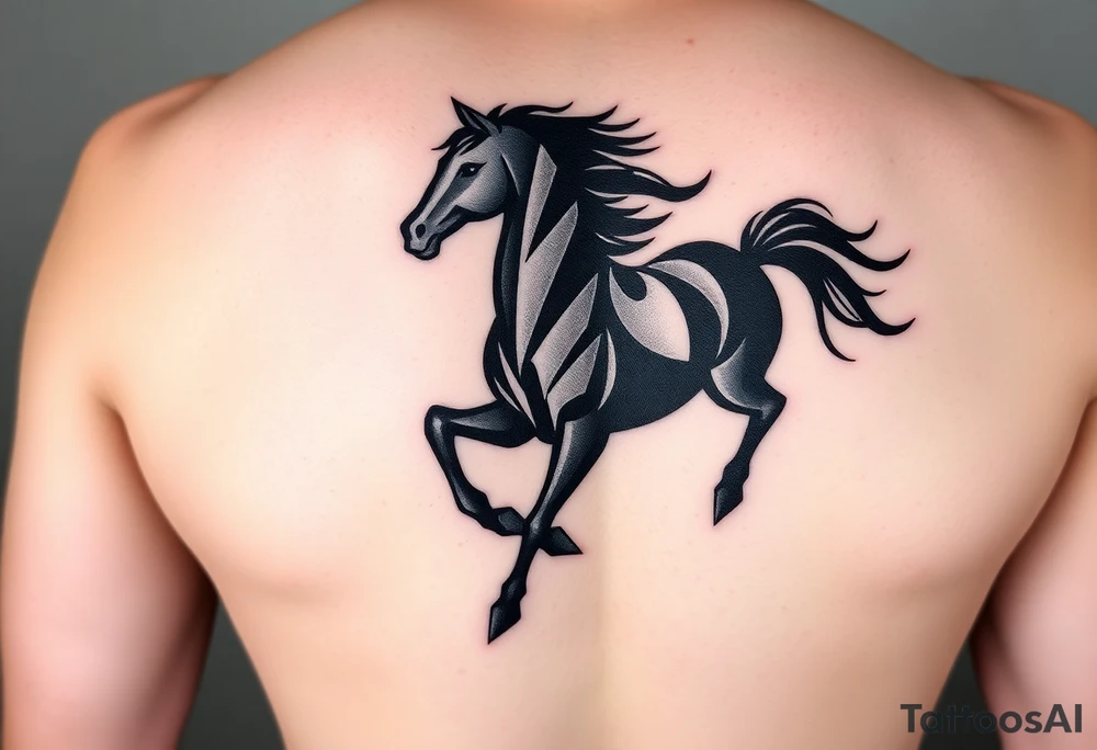 horse silhouette tattoo idea