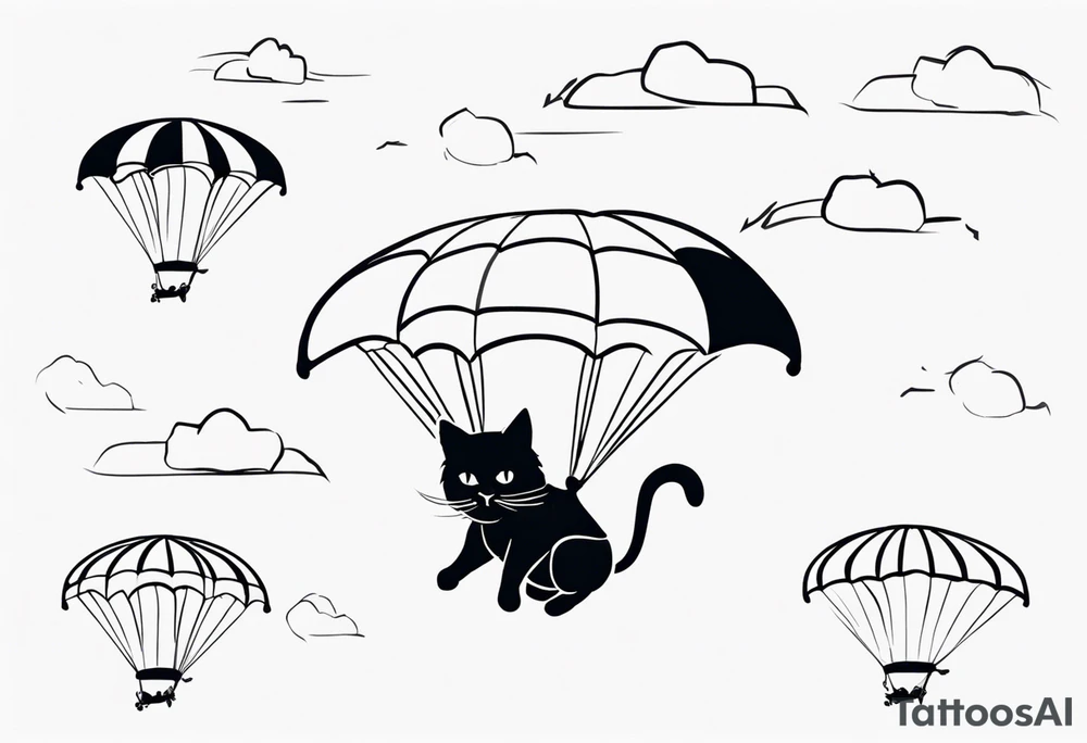 a cat going skydiving tattoo idea