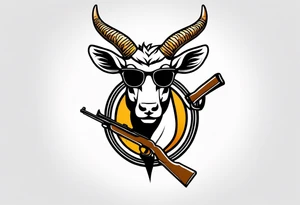 capricorn with sunglasses and shotgun tattoo idea