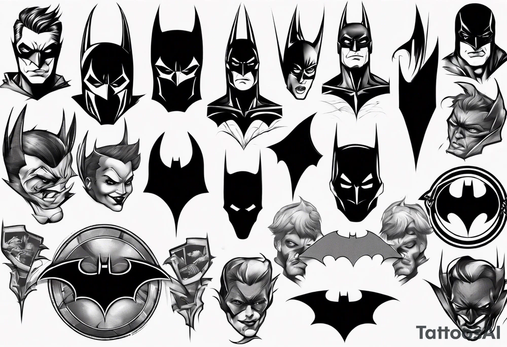 batman gotham sleeve tattoo idea