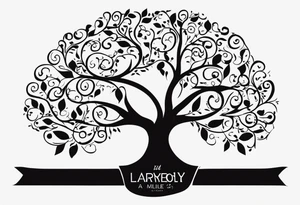 A family tree of  names Larry , J'Mille , Orenzo , Kameron , Kaleb Chance, K'Mia London , Brooklyn , Jayla , Violet tattoo idea