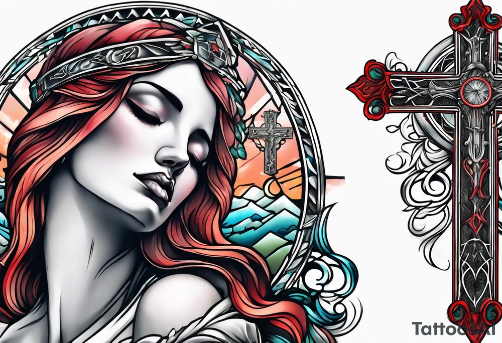 dying on the cross tattoo idea