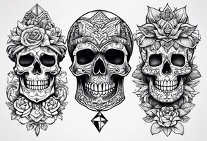 Skeleton with tattoos tattoo idea