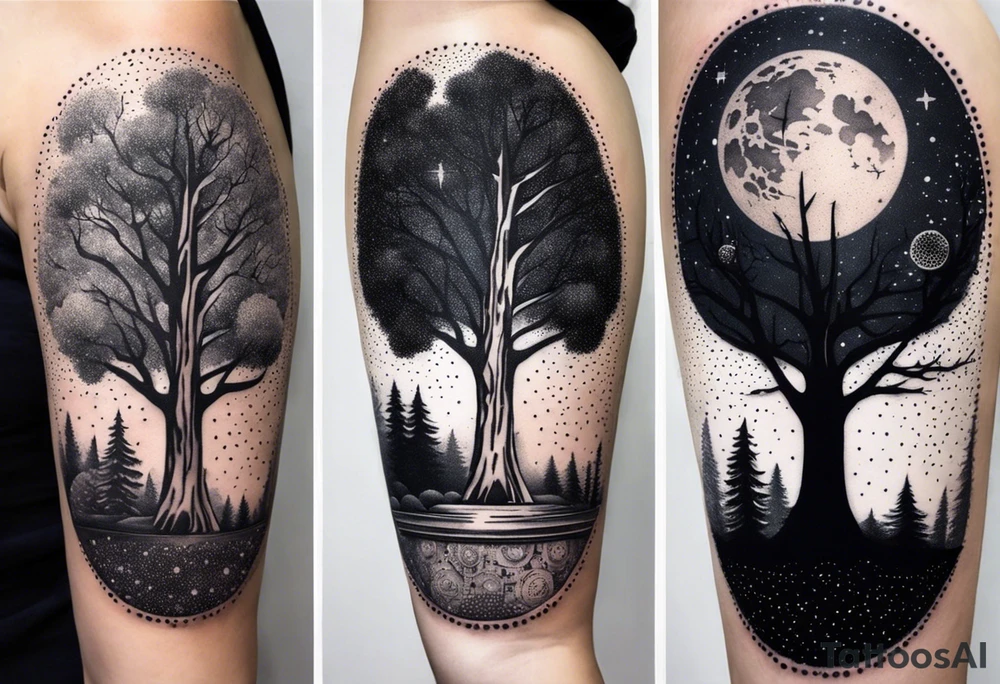 Tree with Star wars and a tardis tattoo idea